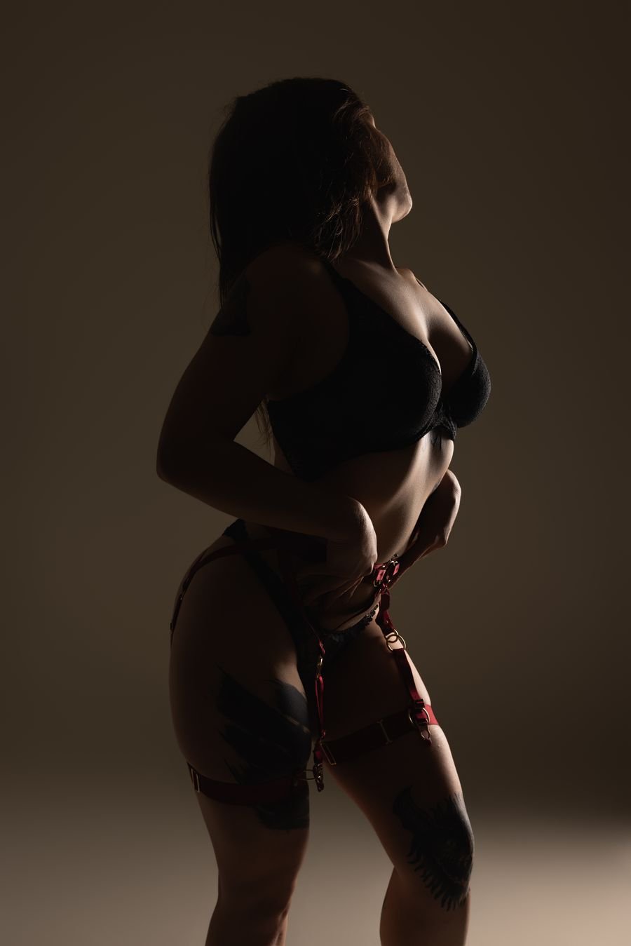 Lumière de contour sur une silhouette de profil